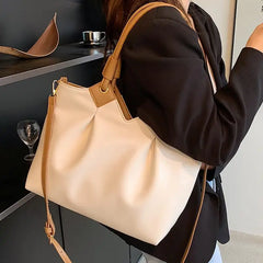 Women's Large-capacity Shoulder Bag Pleated Messenger Bag