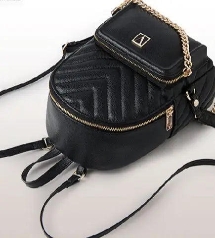 Vintage Leather Backpack for Women Shoulder Bag Travel School