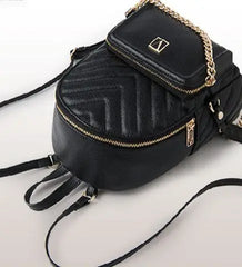 Vintage Leather Backpack for Women Shoulder Bag Travel School