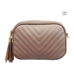 Women's PU Leather Chain Crossbody Bag Tassel Shoulder Bag