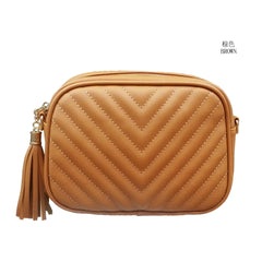 Women's PU Leather Chain Crossbody Bag Tassel Shoulder Bag