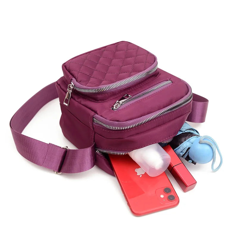 Women's Diamond Shoulder Bag Multi-layer Messenger Bag