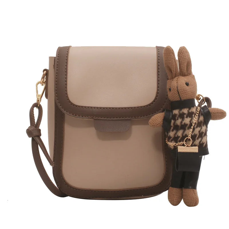 Retro Solid Buckle Flip Phone Messenger Bag Wallet Ladies Small Bags