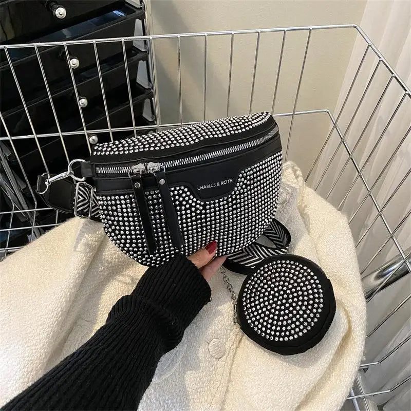 Autumn Hot Diamond Bag Women's One-Shoulder Messenger Bag