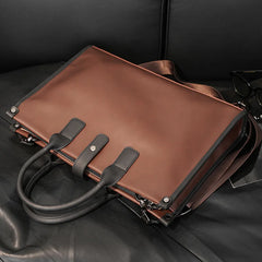 Men's Portable Briefcase Retro File Bag