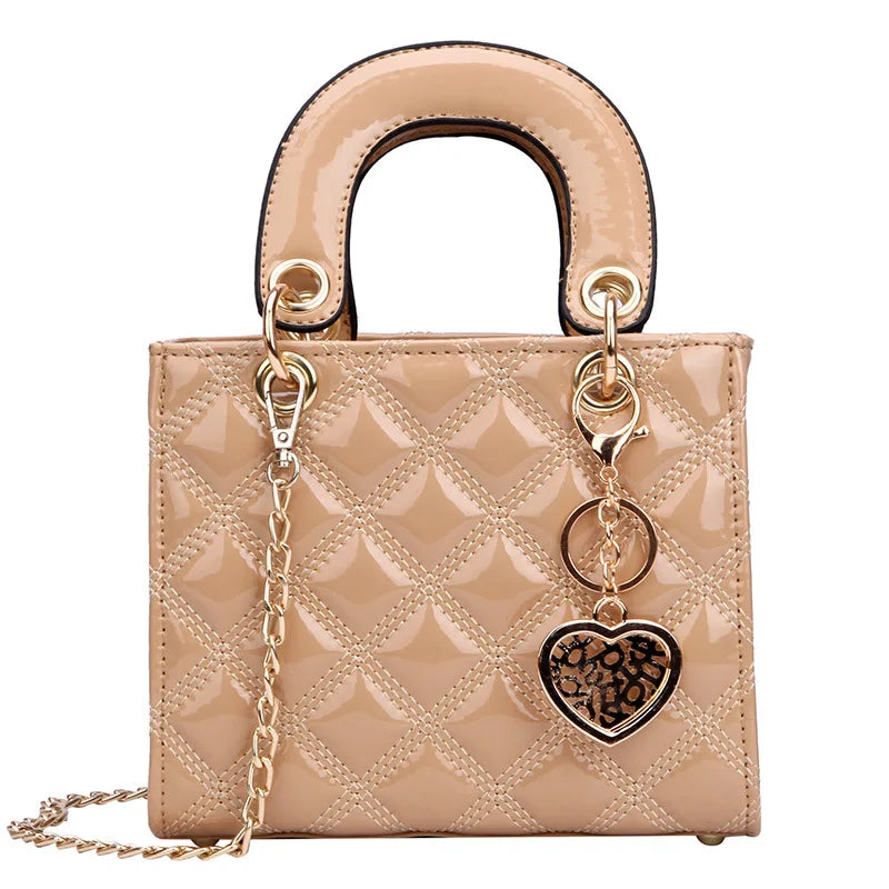 Retro Embroidered Rhombus Leather Women Messenger Bag