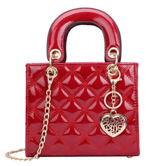 Retro Embroidered Rhombus Leather Women Messenger Bag