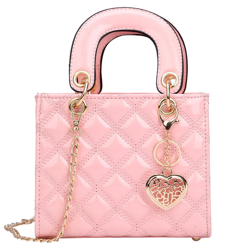 Retro Embroidered Rhombus Leather Women Messenger Bag