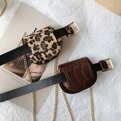 Chains PU Leather Waist Bag for Women