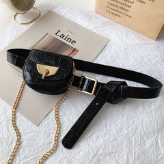 Chains PU Leather Waist Bag for Women