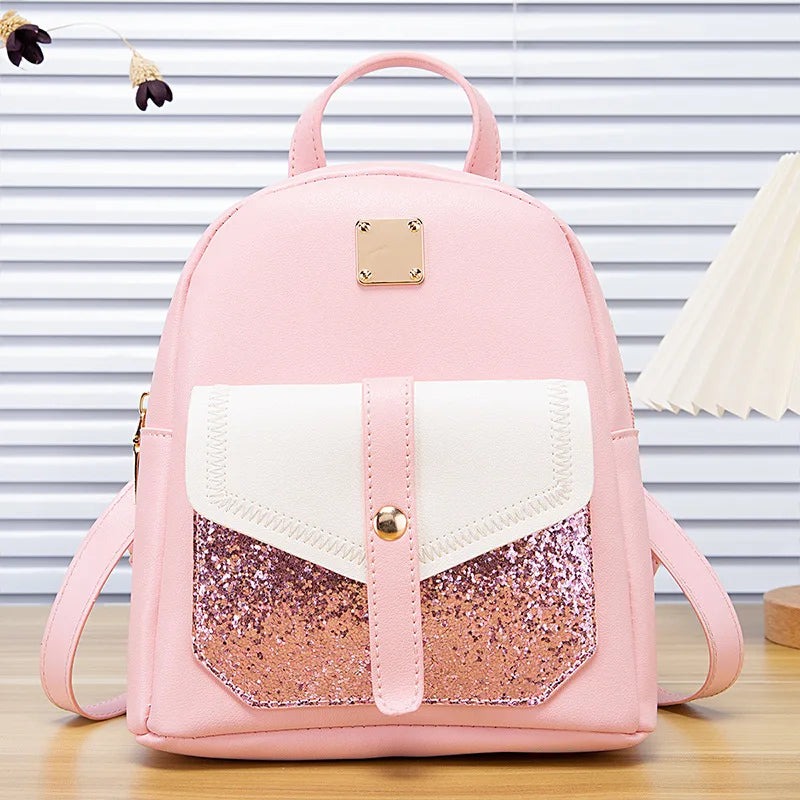 Soft Leather Women's Backpack Large Capacity Student Bag