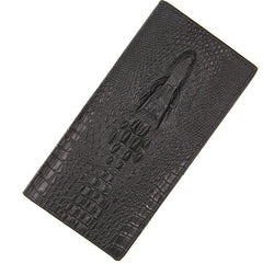 Men's Leather Long Wallet Vintage Crocodile Bag