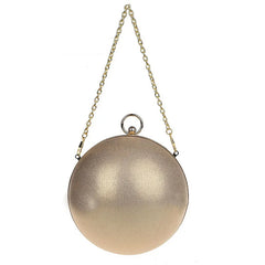 Round Shape Silver Clutch Ball Evening Bag Red Handbag WY64