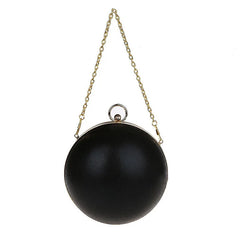 Round Shape Silver Clutch Ball Evening Bag Red Handbag WY64