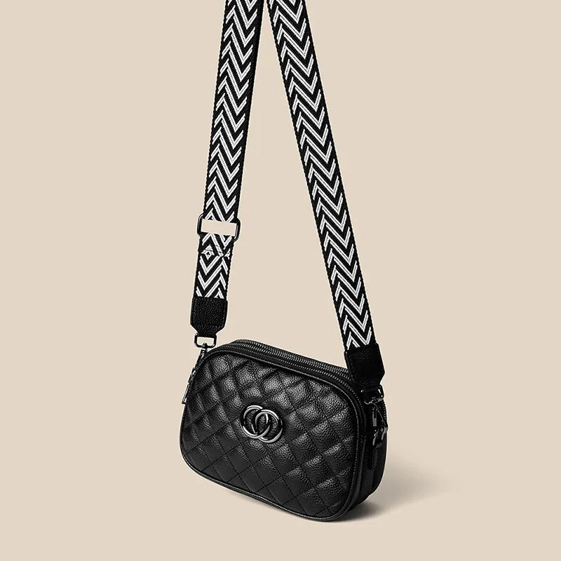 Three-Layer Wide Shoulder Belt Small Bag Women's Messenger Bag