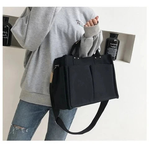 PU Leather Laptop Bag Handbags Women Shoulder Bag Casual Tote Vintage Crossbody