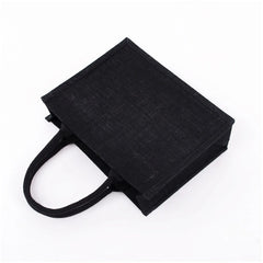Women Jute Tote Bags Burlap Soft Handle Shopping Organizer Storage Handbag