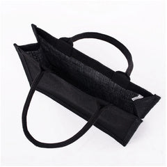 Women Jute Tote Bags Burlap Soft Handle Shopping Organizer Storage Handbag