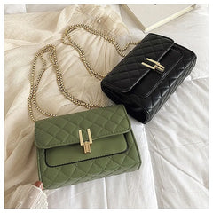 PU Leather Rhombus Chain Messenger Bag for Women