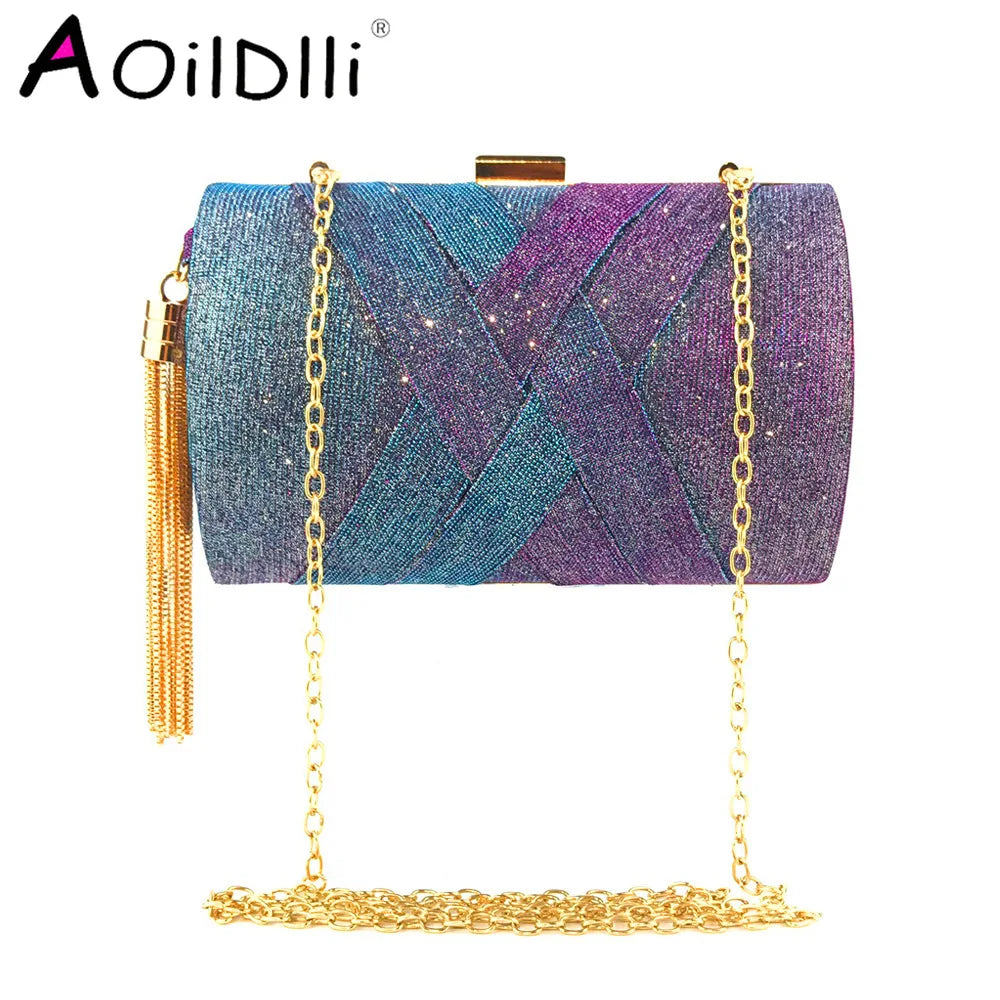 Satin Tassel Party Bag Clutch Evening Bag - Discoloration