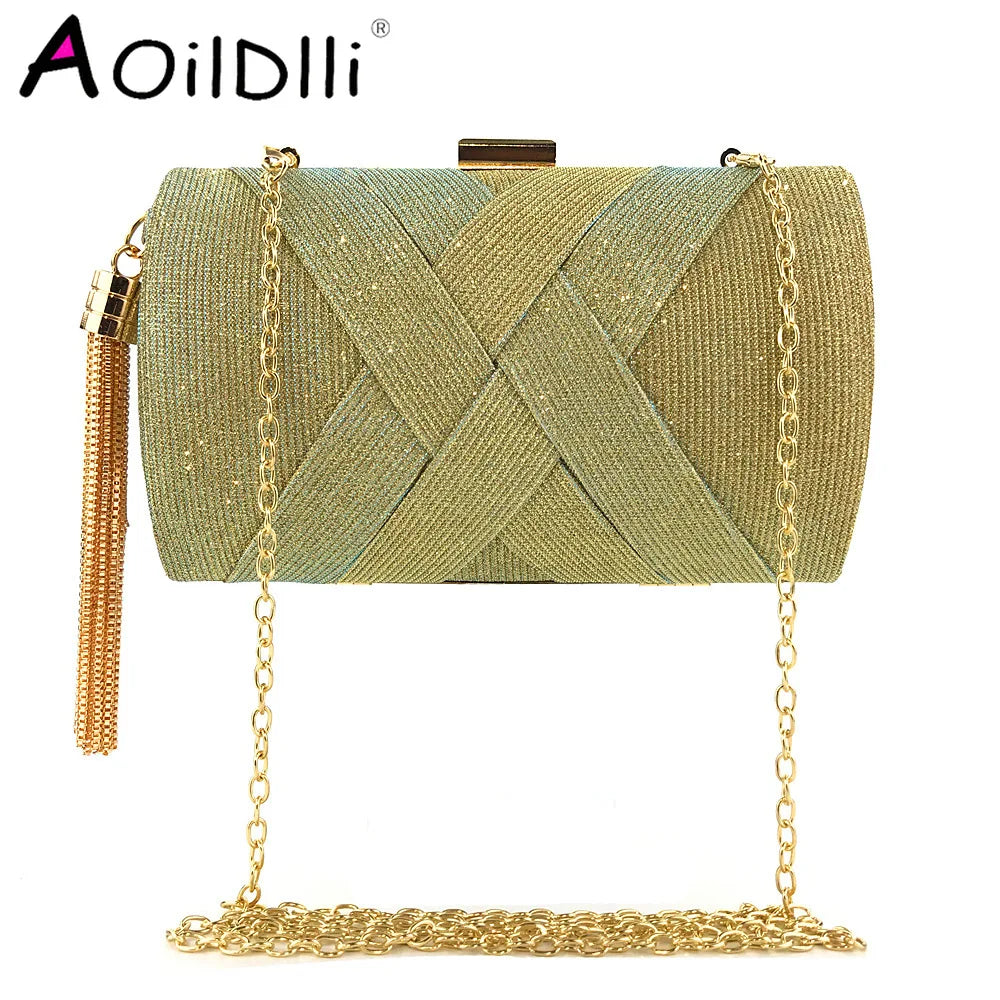 Satin Tassel Party Bag Clutch Evening Bag - Discoloration