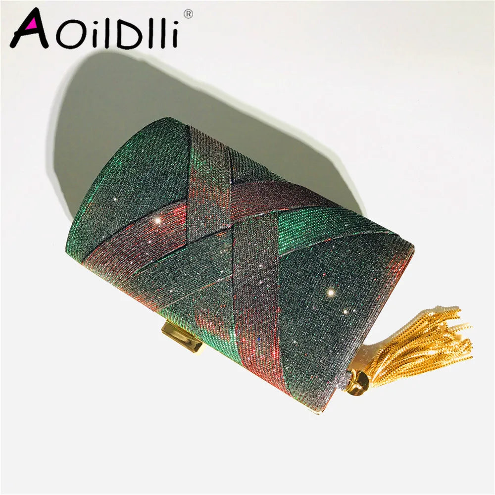 Satin Tassel Party Bag Clutch Evening Bag - Discoloration