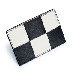 Leather Woven Ultra-thin Card Bag in Lattice Design