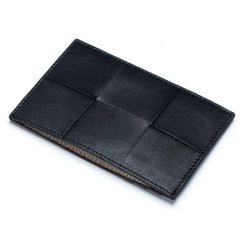 Leather Woven Ultra-thin Card Bag in Lattice Design