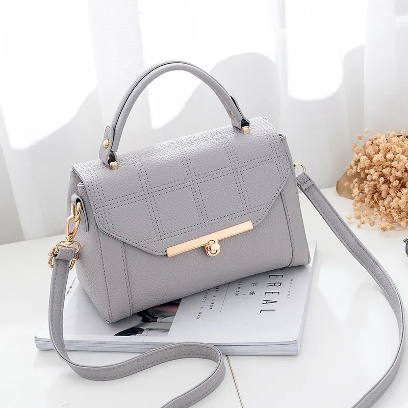 Women's Square Mini Shoulder Messenger Bag PU Leather Solid Color