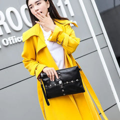 Skull Envelope Bag PU Leather Shoulder Clutch Large Capacity Casual Women's Bag