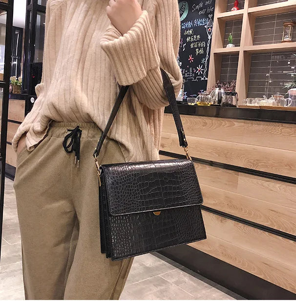 Women's PU Leather Square Shoulder Messenger Bag