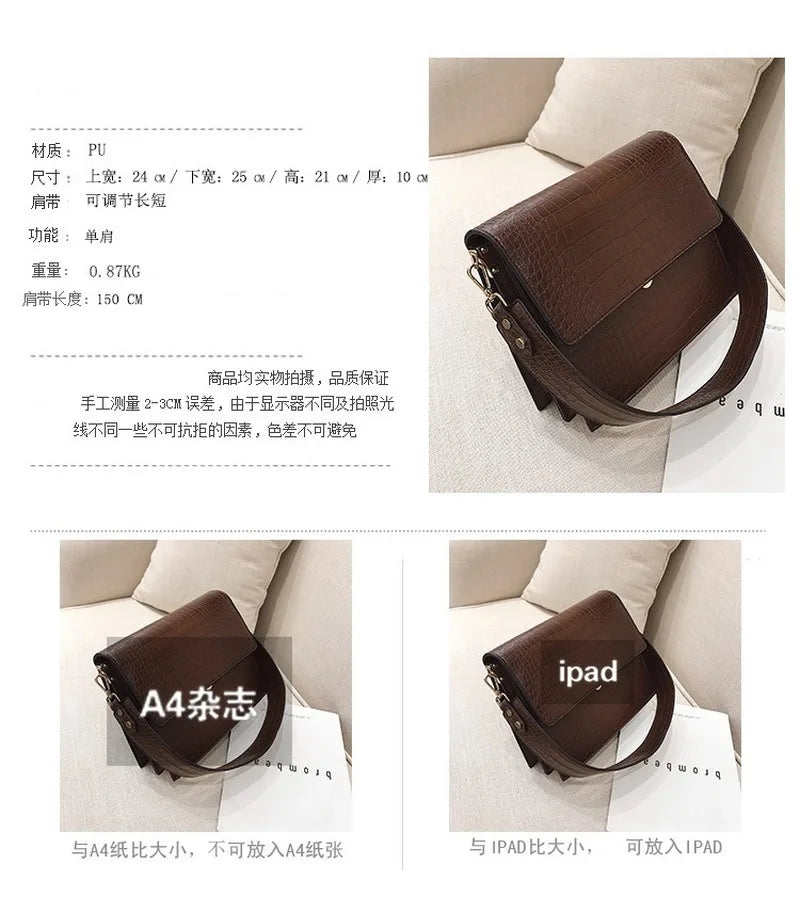 Women's PU Leather Square Shoulder Messenger Bag