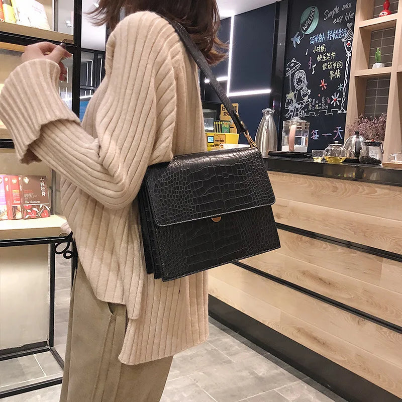 Women's PU Leather Square Shoulder Messenger Bag