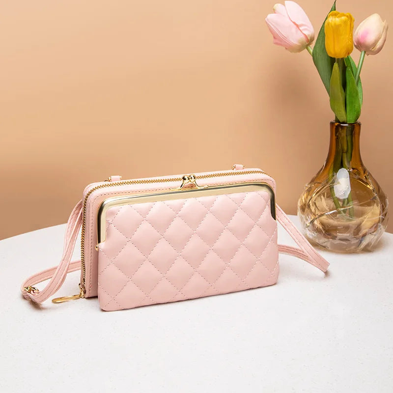 Women's Double-Layer Rhombus Chain Shoulder Bag