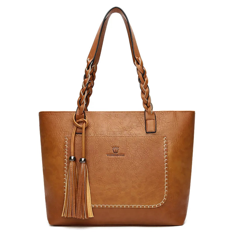 Women's Tassel Bag Large Capacity Shoulder Bag Retro Style