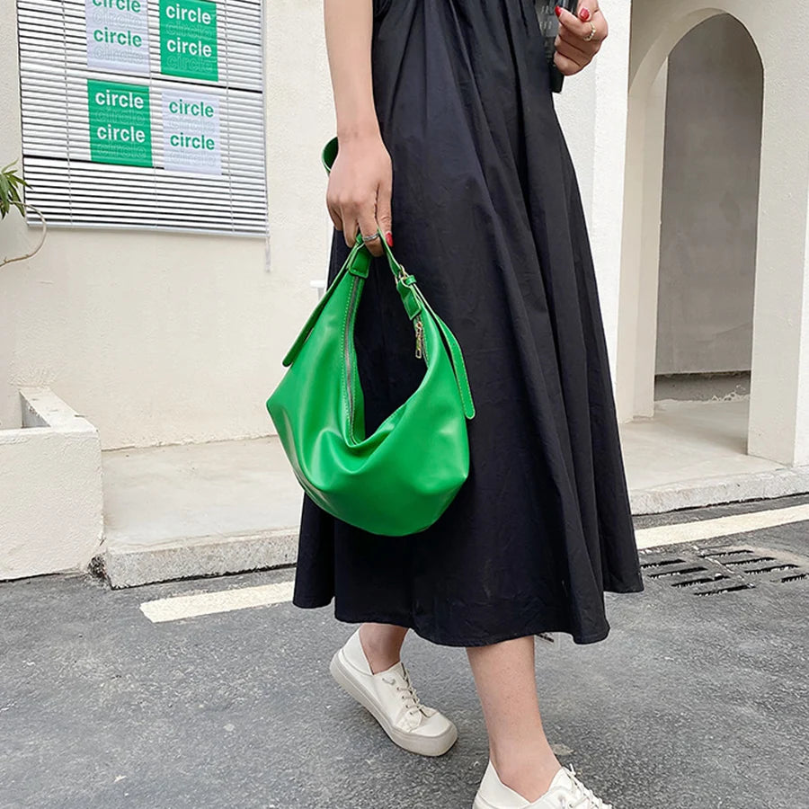 Soft Leather Small Women's Bag Shoulder Underarm Bag Clutch Purse