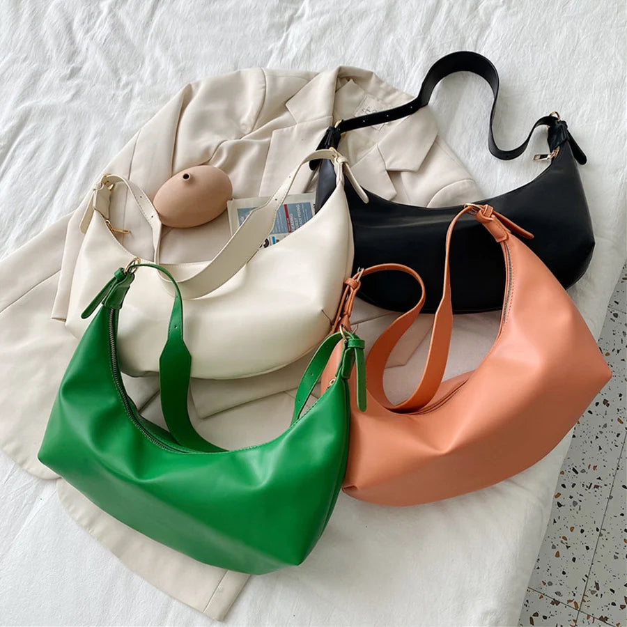 Soft Leather Small Women's Bag Shoulder Underarm Bag Clutch Purse
