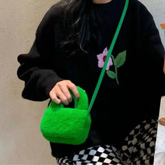 Jurchen Wool Messenger Bag, Casual Handbag, Earphone Bag