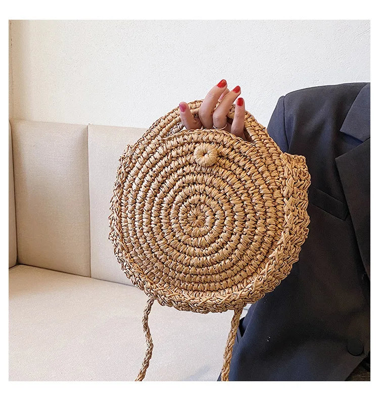 Straw Woven Large-Capacity Women's Shoulder Bag