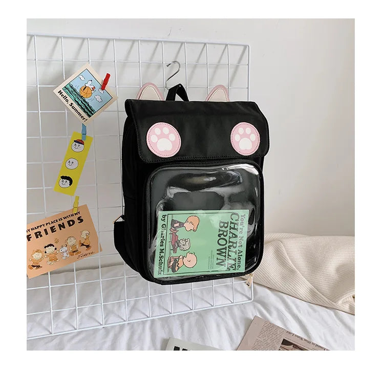 Waterproof Transparent Jelly School Backpack Women Wear-Resistant Version