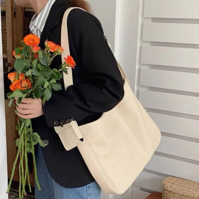 Solid Large-Capacity Women's Shoulder Bag