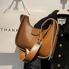 Women's PU Leather Crossbody Bag Clutch Brown
