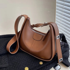 Women's PU Leather Crossbody Bag Clutch Brown