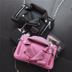 Rivet Motorcycle Shoulder Bag Chain Crossbody Jacket Bag