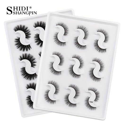 9 Pairs 3D Faux Mink False Eyelashes Natural Curling Thick Extension