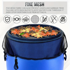 Rain Bucket Mesh Cover Water Bucket Net with Adjustable Drawstring Filter Mesh