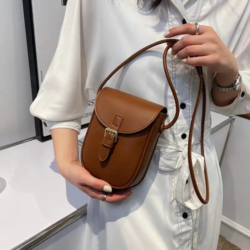 British Style Cowhide Camera Bag for Women