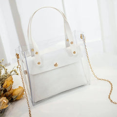 2022 Fashion PVC Jelly Bag Women Small Transparent Shoulder Handbags