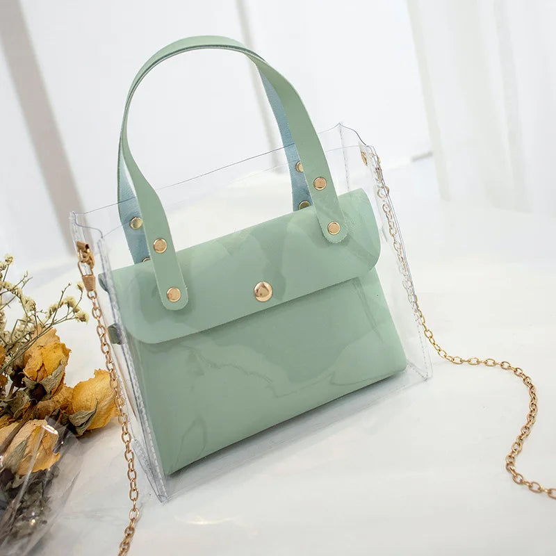 2022 Fashion PVC Jelly Bag Women Small Transparent Shoulder Handbags