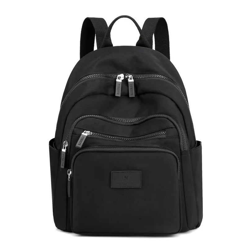 2022 Dark Green Women's Backpack Waterproof Nylon Student School Bag